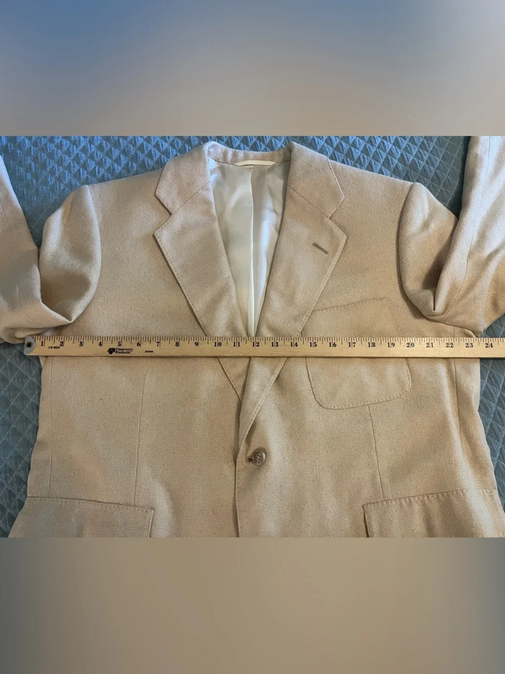 Miller Brothers with Loro Piana Custom Light Beige Cream Two-Button Sport Coat